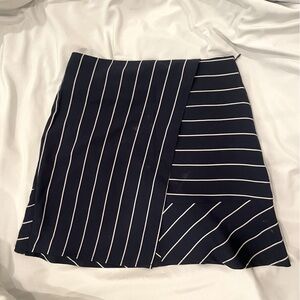 Navy striped mini skirt